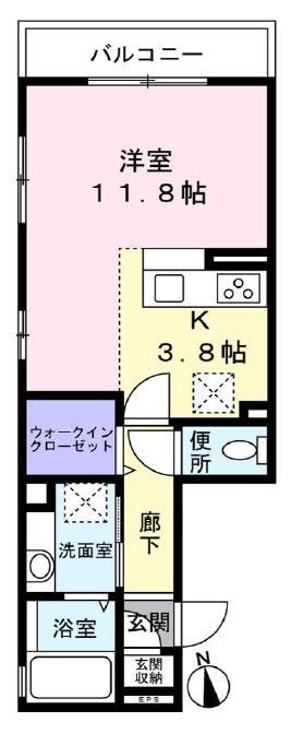 プレミール甲子園(1K/3階)の間取り写真