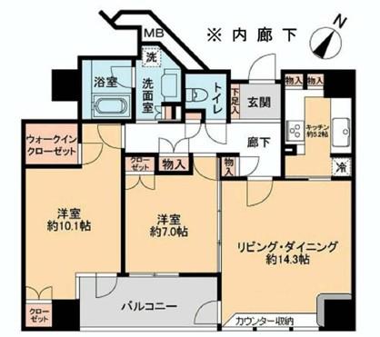 フォーシーズンズグランデ一番町(2LDK/8階)の間取り写真