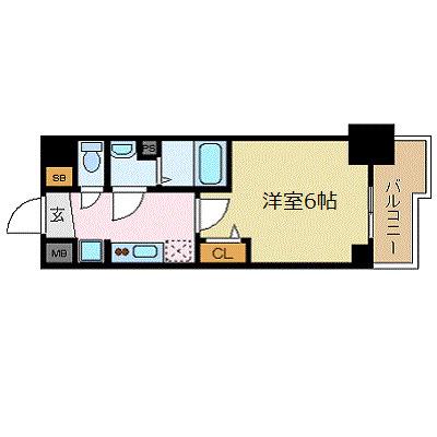 プレサンス天満橋トラッド(1K/3階)の間取り写真