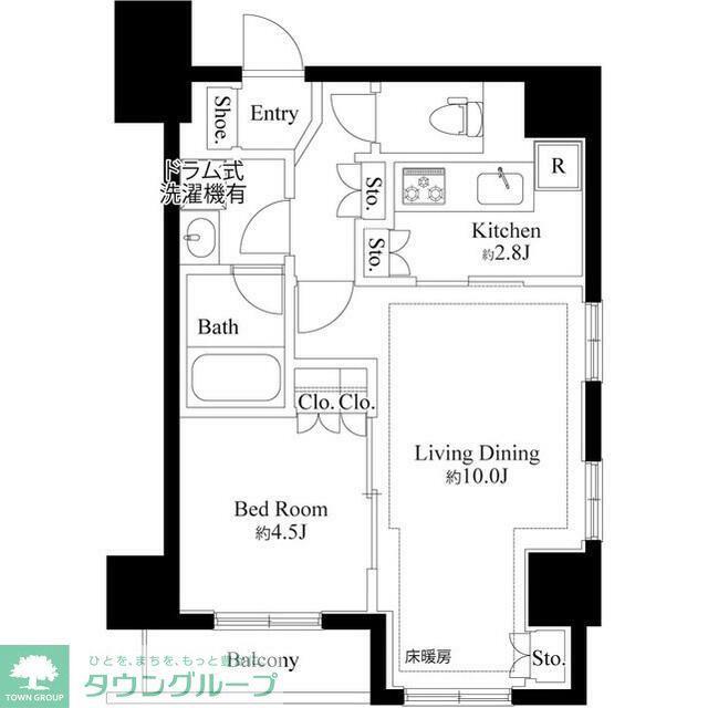 グランスイート銀座レスティモナーク(1LDK/3階)の間取り写真