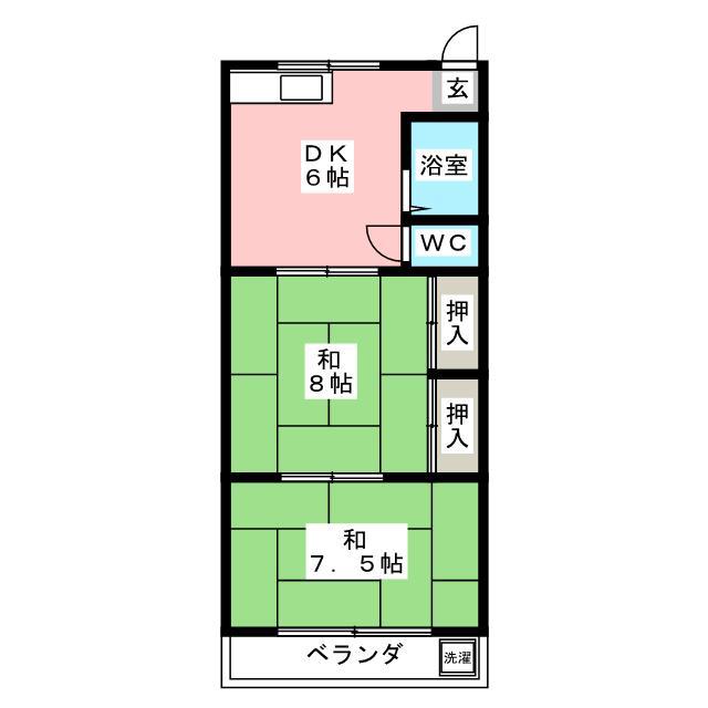 成和ハイツ(2DK/3階)の間取り写真