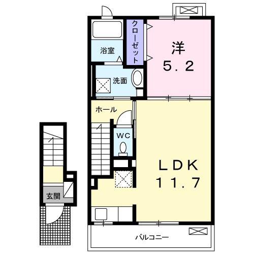 サニー グランツ(1LDK/2階)の間取り写真
