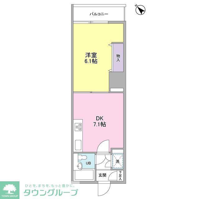 グランドメゾン三軒茶屋(1DK/12階)の間取り写真
