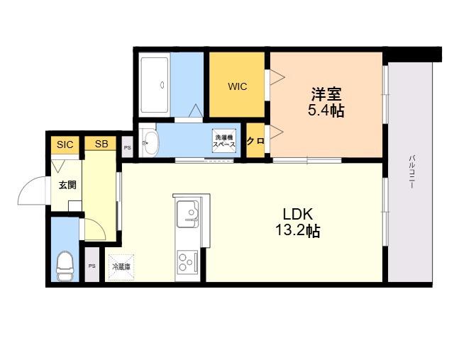 アズール伯玄(1LDK/2階)の間取り写真