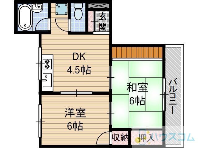 第1東雲マンション(2DK/3階)の間取り写真