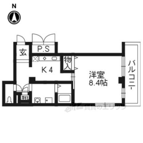 グランデ西五条(1K/8階)の間取り写真