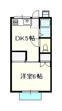 RED HOMEST A(1DK/2階)の間取り写真