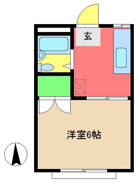 エステートピア久我山(1K/1階)の間取り写真