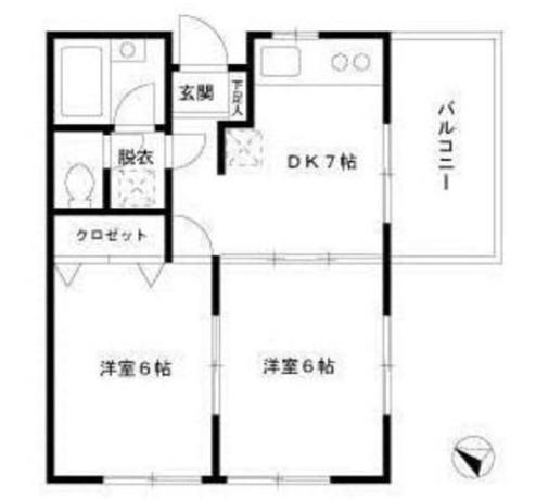 MYT.FLAT(2DK/2階)の間取り写真
