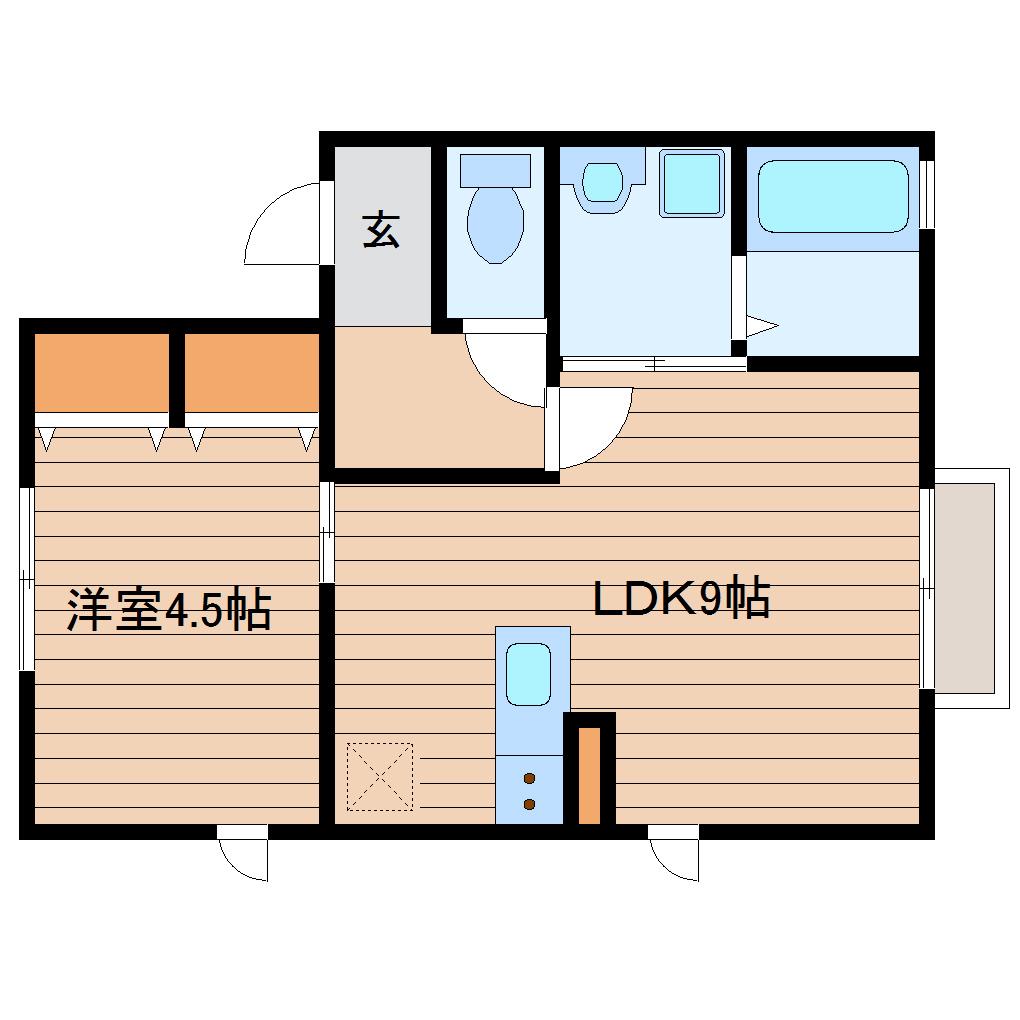 コンフォーティア(1LDK/2階)の間取り写真
