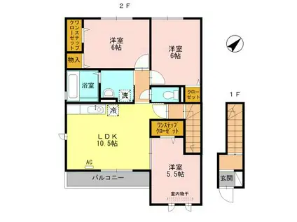 シャルムウィット(3LDK/2階)の間取り写真