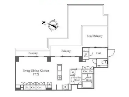 KDXレジデンス恵比寿(ワンルーム/8階)の間取り写真