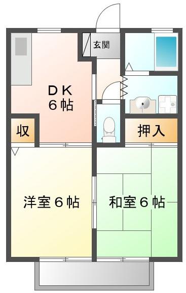 シャルム澤渡(2DK/2階)の間取り写真