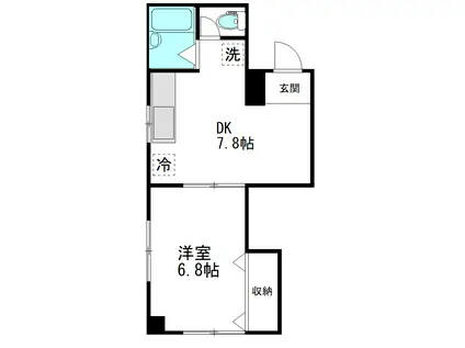 ハイム石神井第三(1DK/1階)の間取り写真