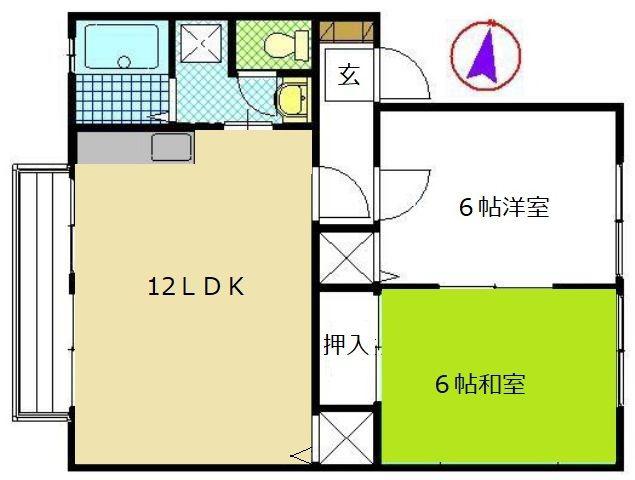 コートピア堀田(2LDK/2階)の間取り写真