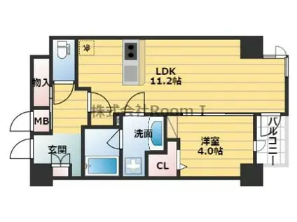 プロシード釣鐘(1LDK/3階)の間取り写真