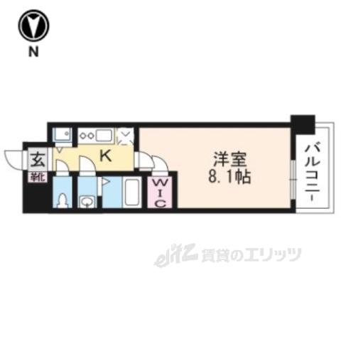 エスリード京都梅小路(1K/3階)の間取り写真