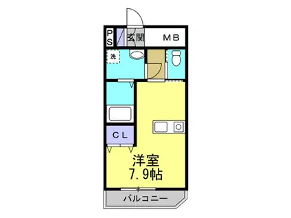 ソアレシバタ(ワンルーム/4階)の間取り写真