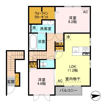 ルーチェ 205(2LDK/2階)の間取り写真