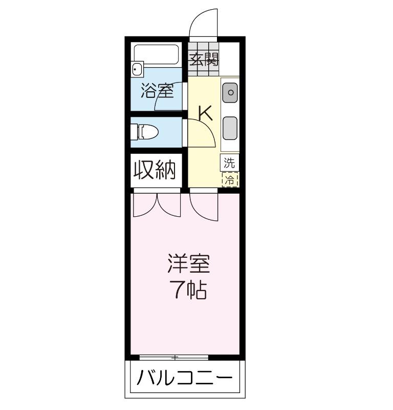 サンハイツ(1K/1階)の間取り写真