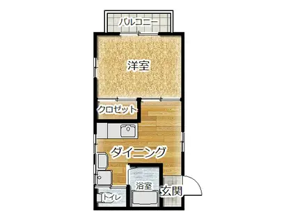 ニューライフバレイ(1DK/2階)の間取り写真