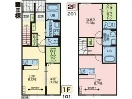 RESI NAGAIII(1LDK/2階)の間取り写真