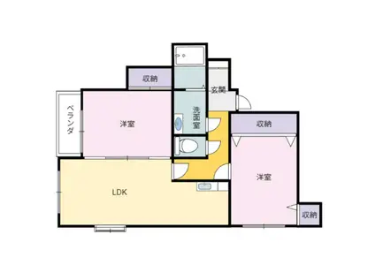 サウスピアミナミ(2LDK/1階)の間取り写真