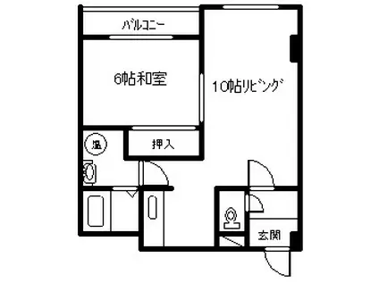 センチュリー開運(1LDK/4階)の間取り写真