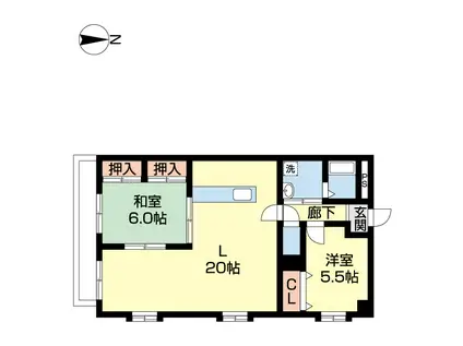 グランドリード(2LDK/6階)の間取り写真