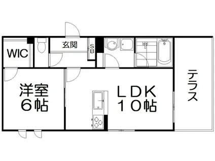 SHAMAISONT・K(1LDK/1階)の間取り写真