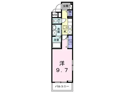 相鉄本線 さがみ野駅 徒歩7分 3階建 築1年(1K/1階)の間取り写真