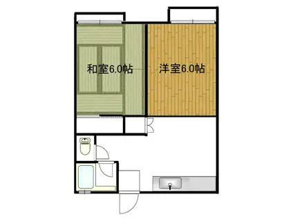 コーポサンライズ(2DK/2階)の間取り写真