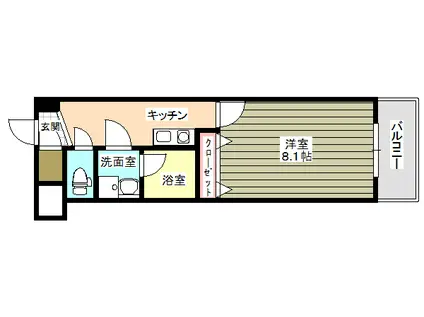 グランマレー(1K/2階)の間取り写真