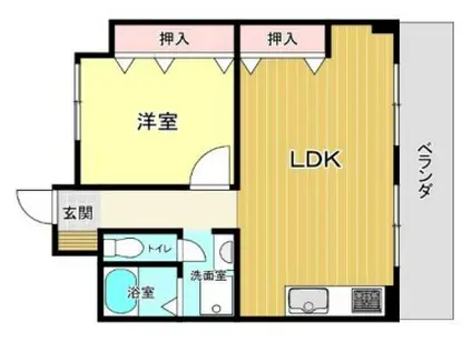 HK81ビル(1LDK/3階)の間取り写真