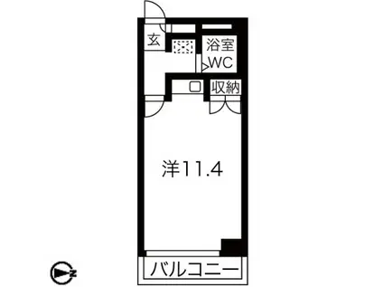 船原町コーポ(ワンルーム/3階)の間取り写真