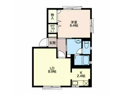 カーサ・F(1LDK/1階)の間取り写真