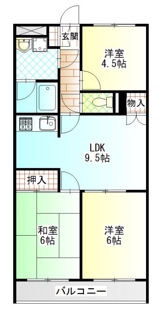 エクレシア(3LDK/3階)の間取り写真