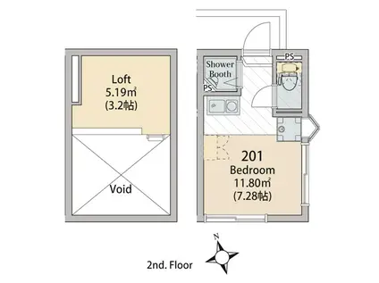 ソフィアマリン(ワンルーム/1階)の間取り写真