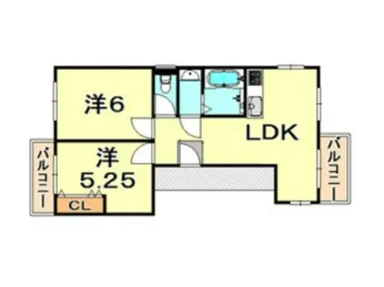 RSCOURT(2LDK/3階)の間取り写真