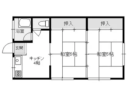 さかえ荘(2K/2階)の間取り写真