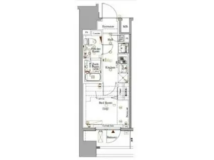 LOG川崎駅前(1K/3階)の間取り写真