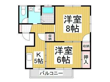 ケーズハウス(2K/2階)の間取り写真