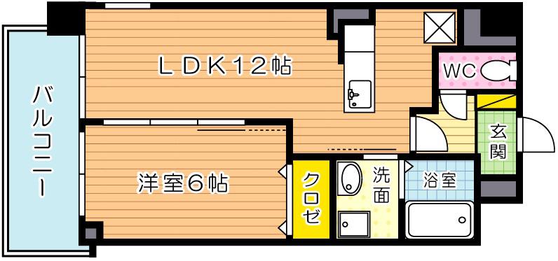 パークサイドヴィラ(1LDK/4階)の間取り写真