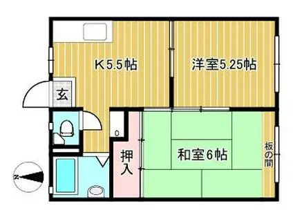 レジデンストミー(2K/1階)の間取り写真