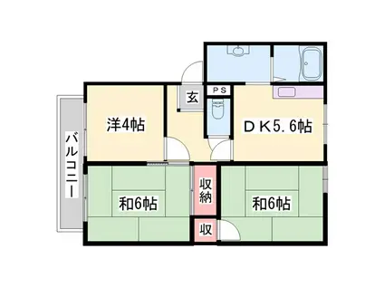 グレースヒルズシマダC(3DK/1階)の間取り写真