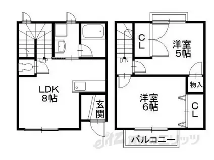 リップルハイム(2LDK/2階)の間取り写真