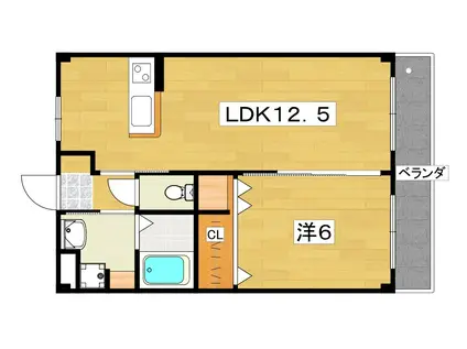 グランドコート(1LDK/5階)の間取り写真