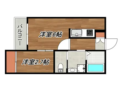 レグルス郡元(1DK/2階)の間取り写真