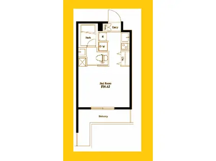 F PARK RESIDENCE MYORENJI(ワンルーム/3階)の間取り写真