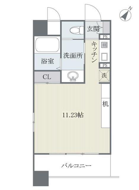 フェルト627(ワンルーム/9階)の間取り写真